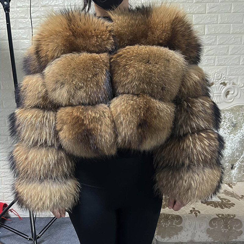 Winter Clothing Online - Plus size topos de pele marrom
