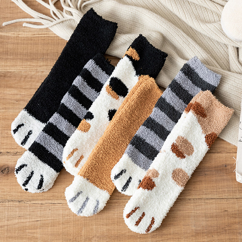 Winter Clothing Youtube - Inverno quente meias fofas engrossadas bonito