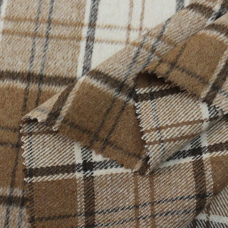 Winter Clothing For Women - Tecido Xadrez Vintage de Lã Macio