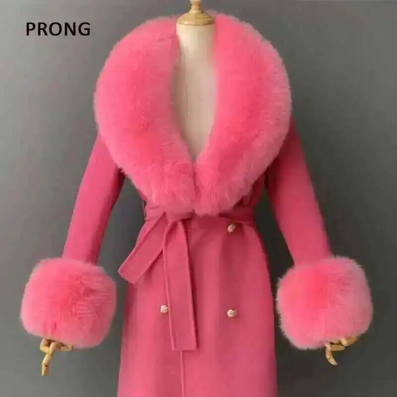 Winter Clothing Online - Gola de pele real e punhos