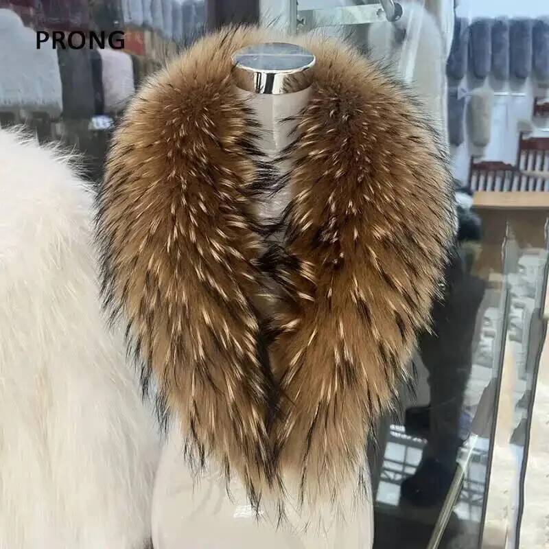 Gola de pele de guaxinim natur - Winter Clothing Online avaliação e preço