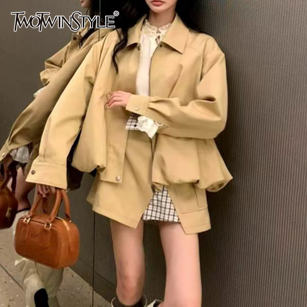 Twotwinstyle khakl bolso emend - Winter Clothing Online avaliação e preço