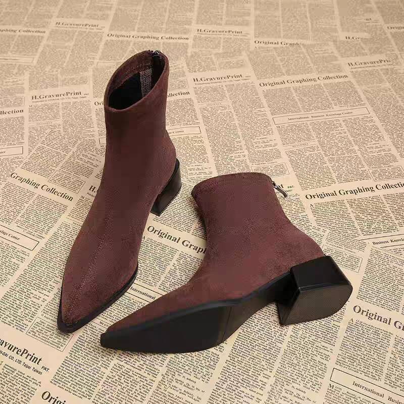 Novas Botas de Salto Baixo Fem - Winter Clothing For Women avaliação e preço