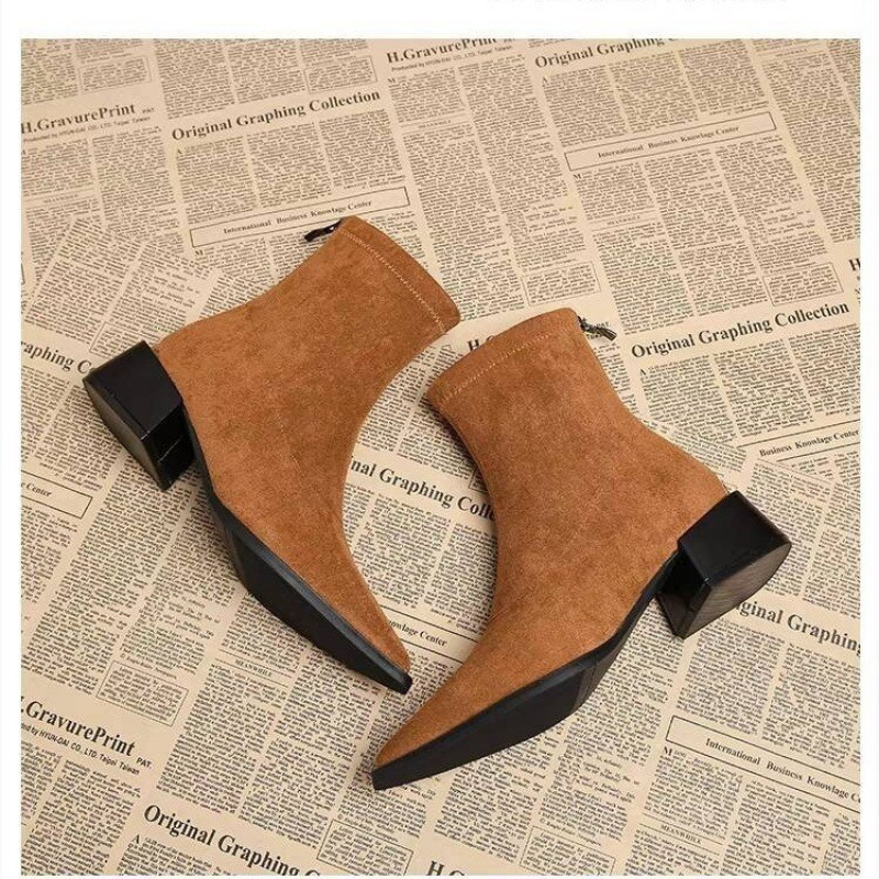 Novas Botas de Salto Baixo Fem - Winter Clothing For Women avaliação e preço