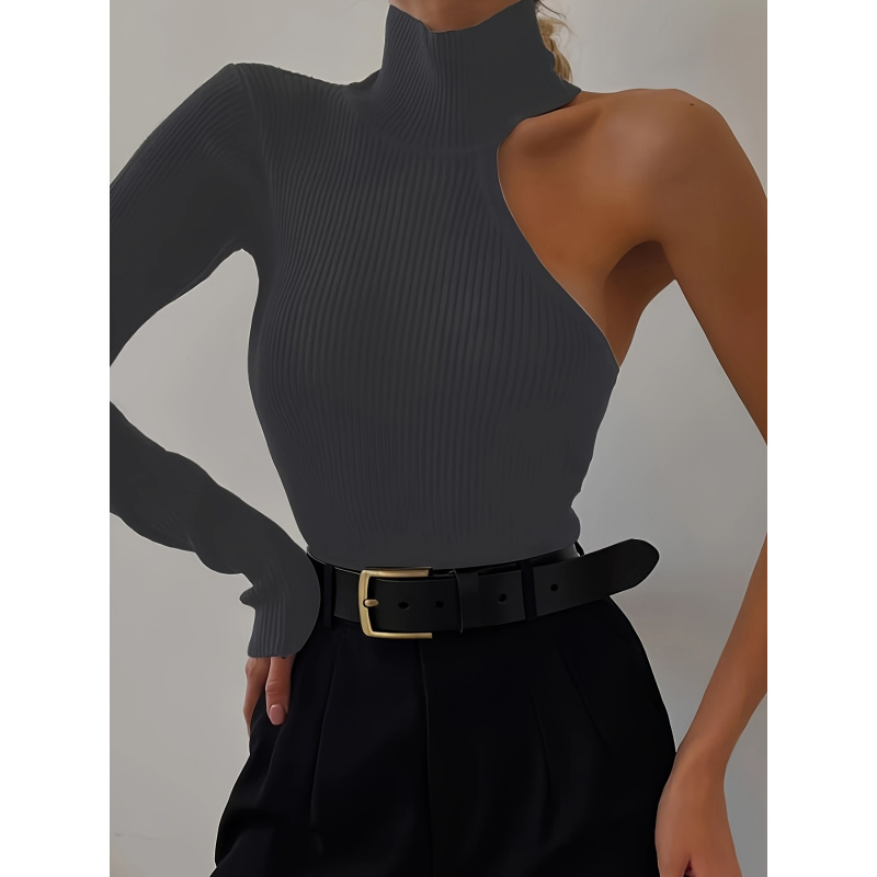 Body de Malha Canelada Assimét - Winter Clothing For Women avaliação e preço