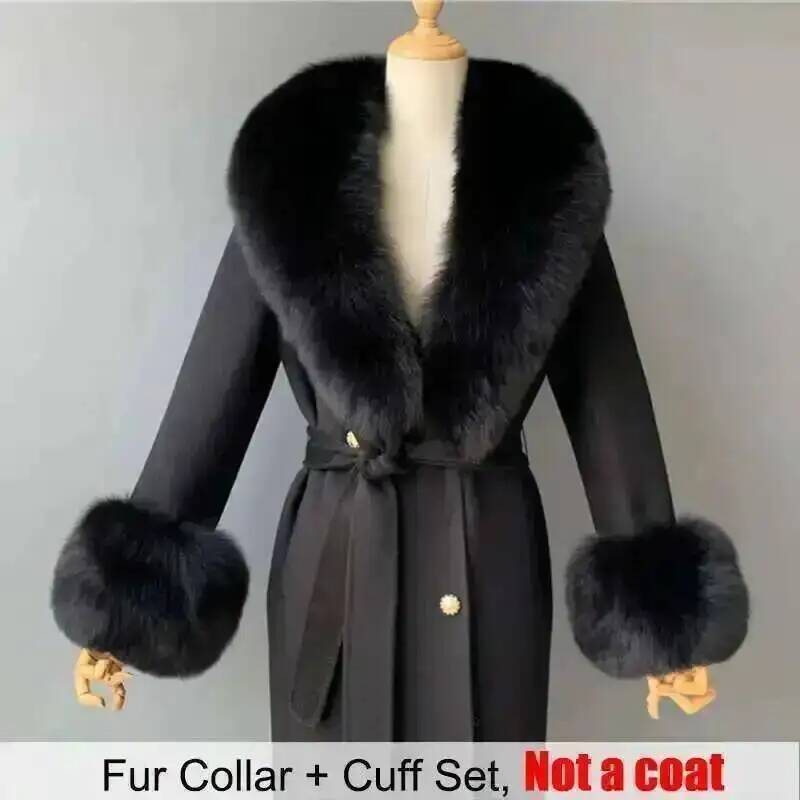 Gola de pele real e punhos con - Winter Clothing Online avaliação e preço