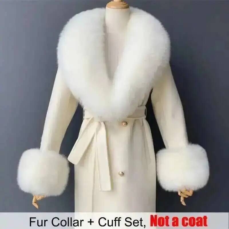 Gola de pele real e punhos con - Winter Clothing Online avaliação e preço