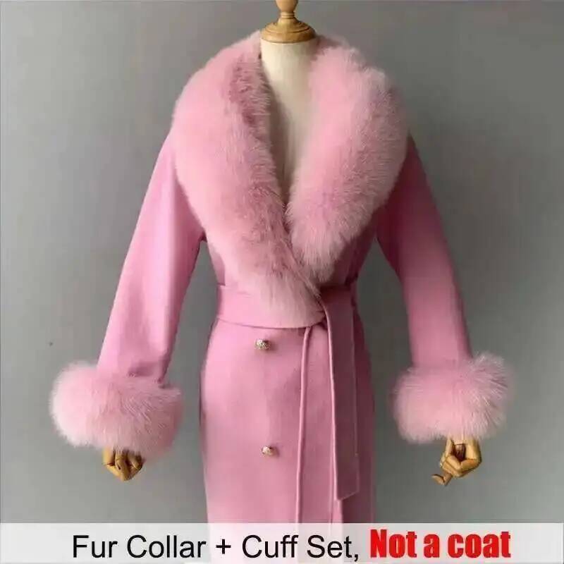 Gola de pele real e punhos con - Winter Clothing Online avaliação e preço