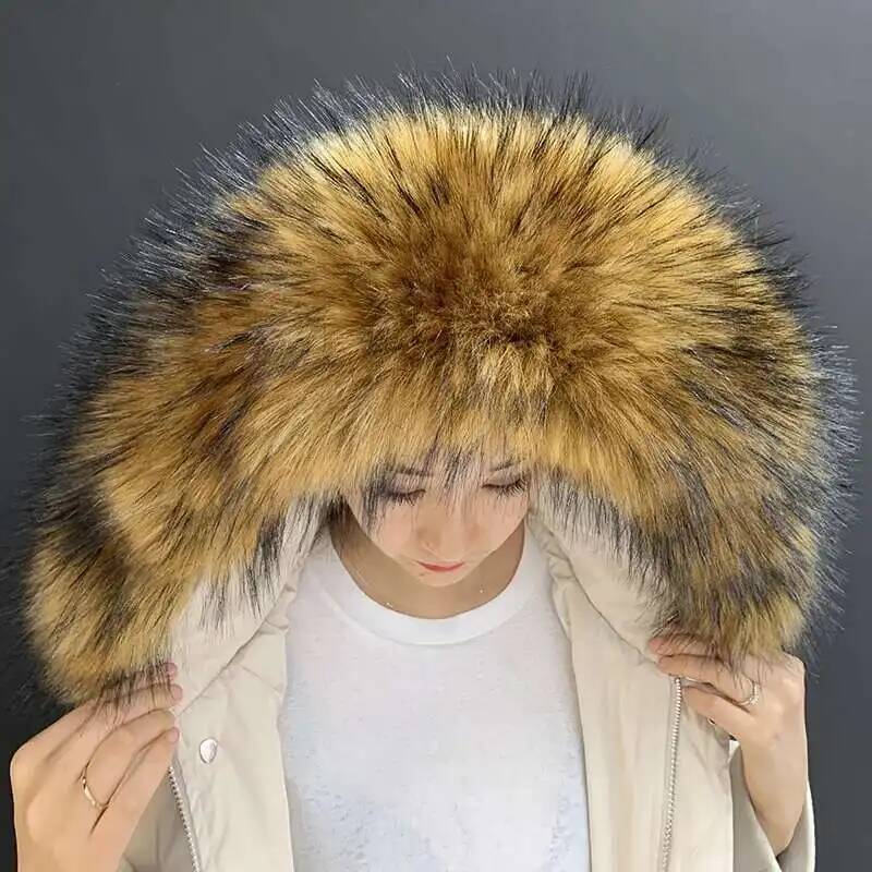 Gola de pele sintética destacá - Winter Clothing Online avaliação e preço