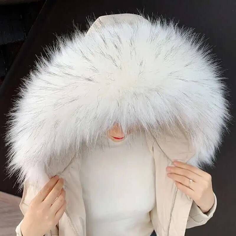 Gola de pele sintética destacá - Winter Clothing Online avaliação e preço